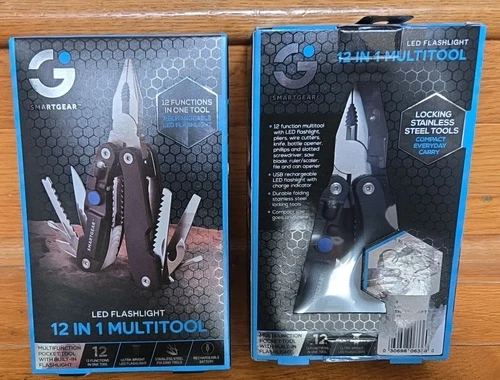 USB Rechargeable Flashlight Multi-Tool with 12-in-1 Features