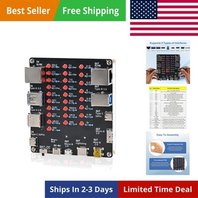 DIY USB Cable Tester Soldering Kit, 9-in-1 Universal Cable Checker for USB Ty...
