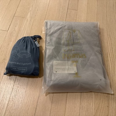 SEALED Emirates First Class Pajamas, Slippers and Eye Mask - Large - Sealed