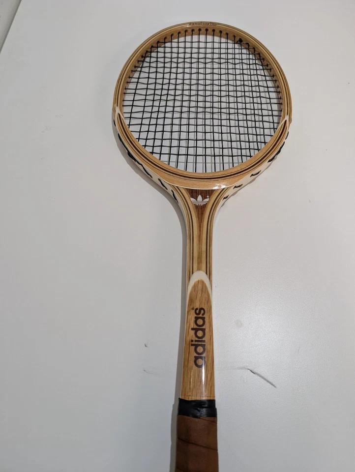 "NEW OLD STOCK" Ilie Nastase Champion Ads 585 Adidas Wood Tennis Racquet — 第 2/4 张图片