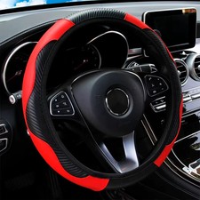 Car Steering Wheel Cover Breathable Anti Slip PU Leather Steering Cove...