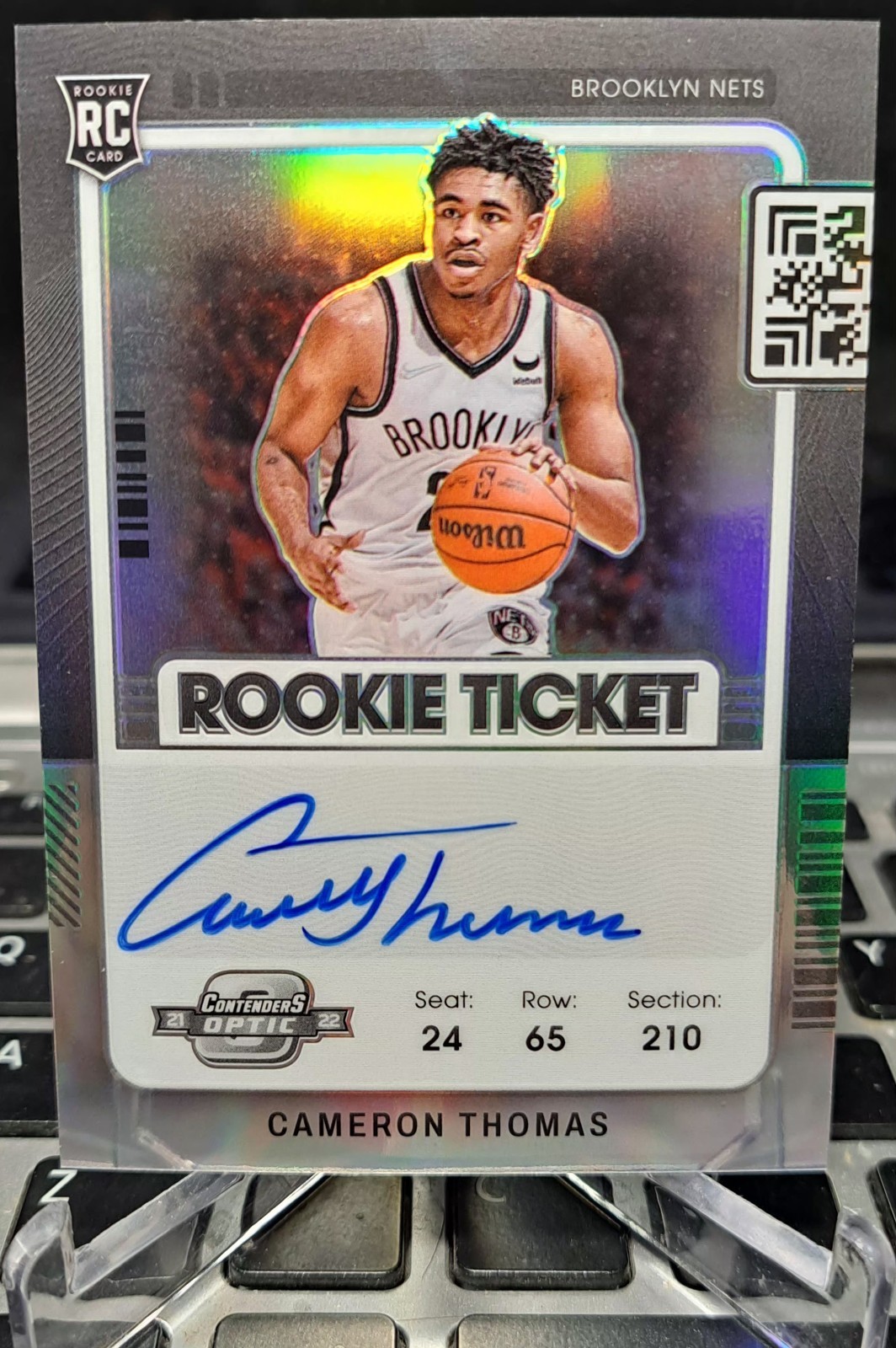2021-22 Panini Contenders Optic - Rookie Ticket Cameron Thomas #137 Silver Prizm
