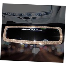 Bling Rhinestone Car Rear View Mirror with Crystal Diamonds Bling Car Champagne