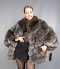 18449 NEW AMAZING REAL SILVER FOX COAT LUXURY FUR JACKET PELZ BEAUTIFUL SIZE 2XL