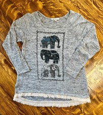Womens indigo thread co. brand knit elephant tunic with fringe size Medium