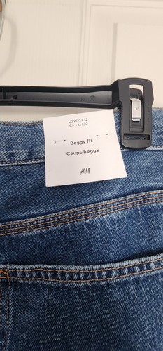 H&M Baggy Fit Men's Jeans Coupe Baggy Size 32/32 New With Tags - Picture 13 of 14