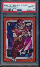 PSA 10 JAYDEN DANIELS 2024 Topps Cosmic Chrome LUNAR EC REFRACTOR/10 RC GEM MINT