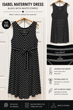 Isabel (Target Brand) Maternity Dress Black with White Stripes Size XXL