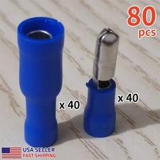 80pcs Insulated Male Female Bullet Quick Splice Wire Terminals Crimp Connectors