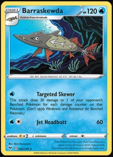 Barraskewda - 042/185 - Rare (Hp) Vivid Voltage - Water Pokémon
