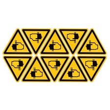Triangle Beware of Pinching Hands Remind Warning Sign Self Adhesive 20mm 10Pcs