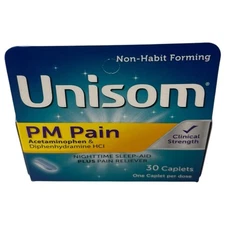 Unisom PM Pain Caplets (30 Ct), Acetaminphen & Diphenhydramine HCI