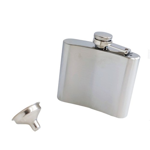 5 OZ Alcohol Pocket Flask 3.1"*3.5" Whiskey Flask with Funnel Stainless Steel - Picture 6 of 8