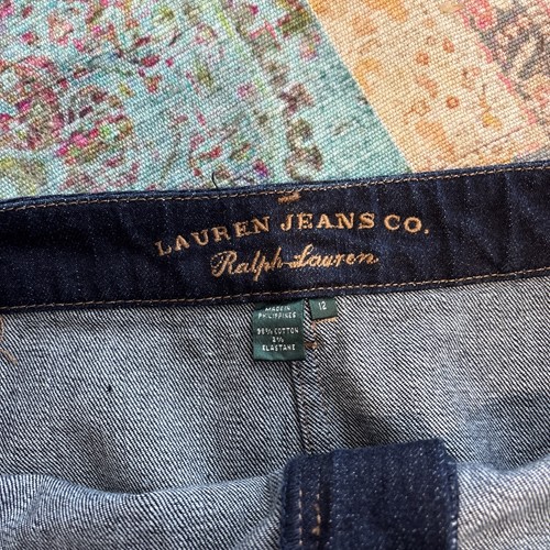 Lauren Jeans Co Ralph Lauren Sz 12 Denim Skirt Blue Pleated Y2K Modest Cottage - Picture 5 of 9