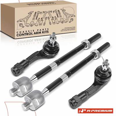 A-Premium 4x Front Inner Outer Tie Rod Kit for Hyundai Accent 2018-2022 Kia Rio