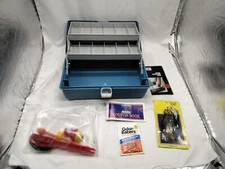NIB Vintage Valvoline/Roland Martin Catch All Tackle Box blue tool gear fish
