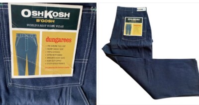NOS Vintage Deadstock 70s OshKosh B'Gosh Denim Jeans Carpenter dungarees 40x29
