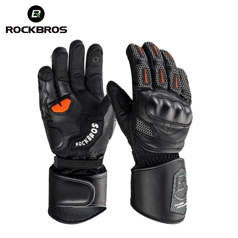 ROCKBROS Motorcycle Gloves Winter Thermal Touchscreen Anti-Slip Cycling Gloves