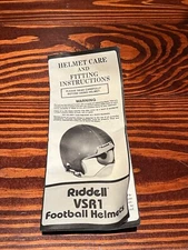 VTG 1990s Riddell Football Helmet VSR1 owners manual user instructions brochure