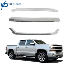 For 2016-2018 Chevrolet Silverado 1500 Front Bumper Grille Chrome Trim Strip Set