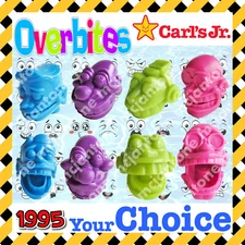 Carl's Jr. 1995 OVERBITES Pencil Topper Top BIG HEAD Overbite YOUR Toy CHOICE