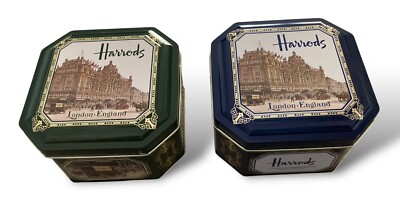 Vintage Harrods Knightsbridge Candy Tins Octagon Butterscotch Mint Humbugs