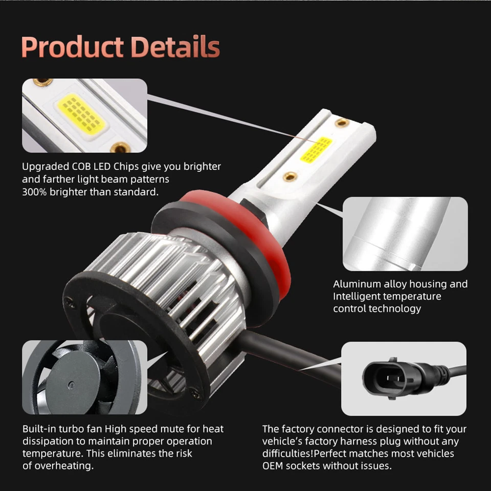 For Honda Ridgeline 2009-2014 3 Pair Headlight High Beam Low Beam Fog Light — 第 2/4 张图片