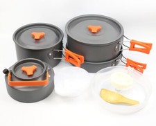 13PCS Camping Cookware Mess Kit Non-Stick Pot...