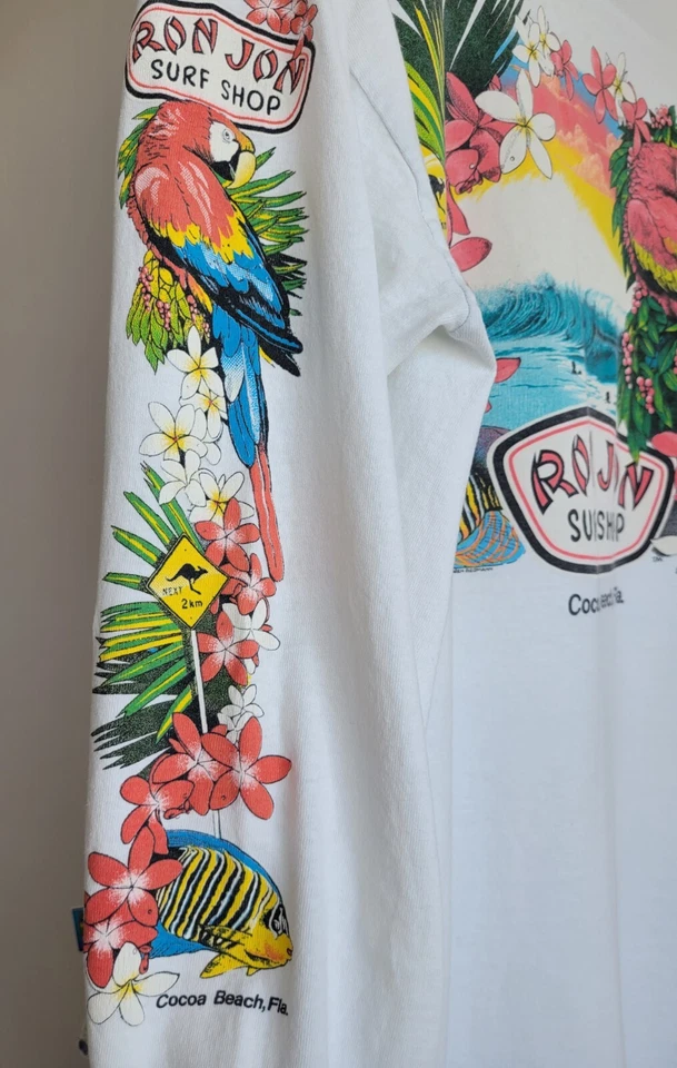 Camiseta De Colección Años 80 1989 Ron Jon Surf Puntada Única Etiqueta Onieta Foto 3 de 4