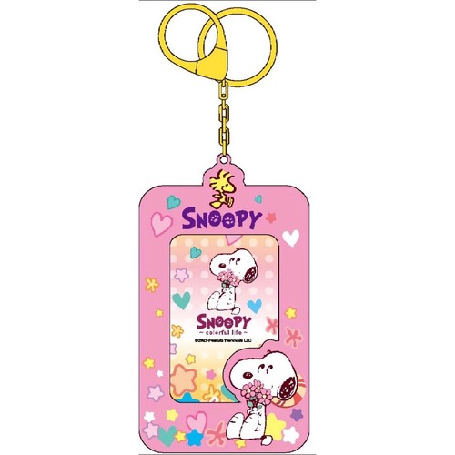 Colorful Life Snoopy ID Cards Case Key Chain Ring Cover Bus Pass Holder Office - Picture 2 of 8
