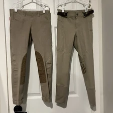 The Tailored Sportsman Elation English Riding Pants Equestrian Girls Sz 10 Tan