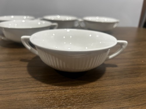 Adams Wedgwood Real English Ironstone 5 Double Holders Cup & 5 Saucers - Picture 2 of 7