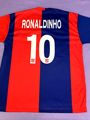 FC Barcelona Ronaldinho #10 Unicef Soccer Futbol Jersey Size XXL