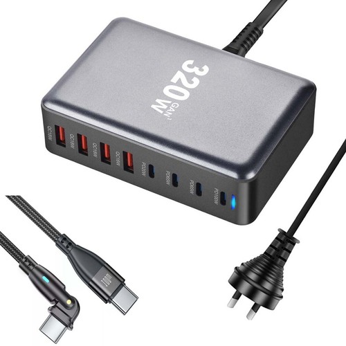 20-440W USB-A USB-C Charging Station Desktop Charger Rapid Tower Power Adapter - Picture 57 of 62