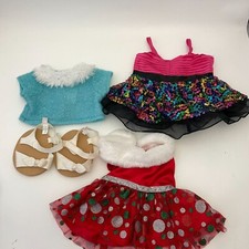 Lot of Build A Bear Clothes and Pair of Sandals Festive Christmas