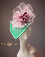 Dusty Pink Mauve Rose Seafoam Mint Green Kentucky Derby Hat Del Mar Fascinator
