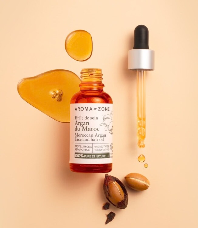 Huile d'argan bio du Maroc contre la peau seche et les pointes abimees