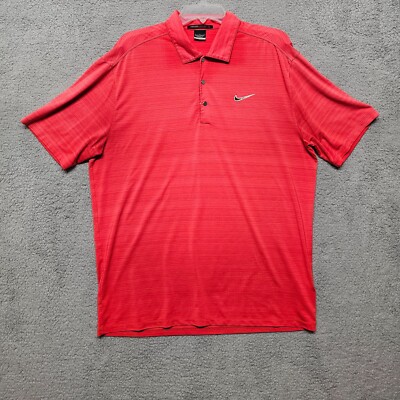 Nike Tiger Woods Polo Shirt Men's Large DRY FIT Golf Shirt 457988