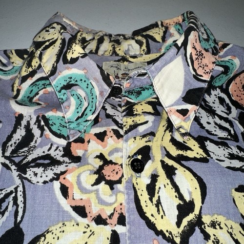 Vintage 90s Reyn Spooner Linen Blend Hawaiian Shirt Size Large Colorful AOP - Picture 8 of 14