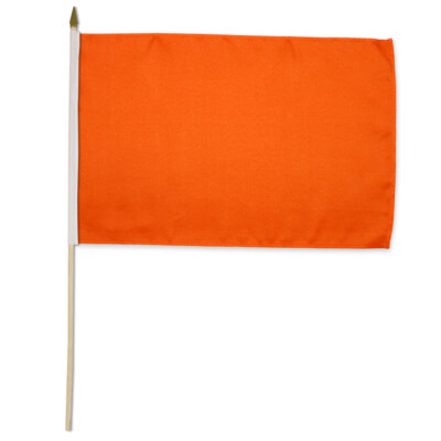 1 Dozen Solid Color Orange Flags 12x18in Stick Flag Blank Sublimation Flag