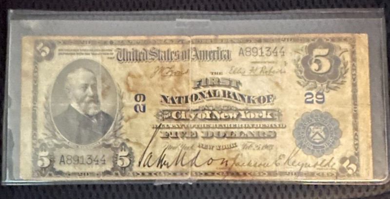 1903 $5 National Currency Large Size Note