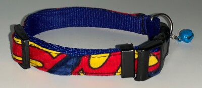 Superman COLLAR Small Pet Cool Puppy DC Comic Book Logo Super Hero  S  Cape NEW