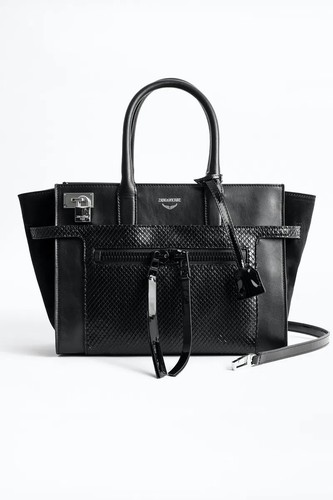 Zadig & Voltaire Candide Zip Keith Mix Leather Bag Black NWT $848+