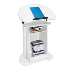 Mobile Laptop Table Sit-to-Stand Computer Desk Height Adjustable Mobile Podium