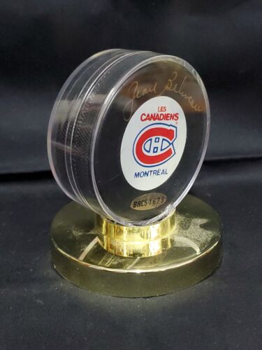 JEAN BELIVEAU Certified Signed/Autograph Montreal Canadiens Hockey Puck N935 - Picture 3 of 4
