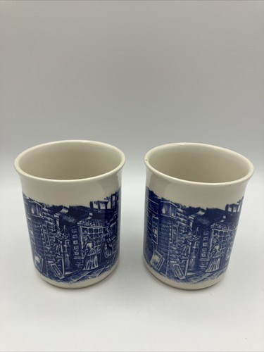 (2) EIT England Vintage 8 oz cups, set of 2, Charles Dickens street scene - Picture 8 of 16