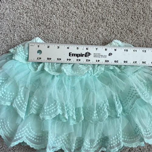 Matilda Jane Tutu Skirt Girls Sz 4 Peppermint Patty Aqua Teal Lace Lined Layered - Picture 6 of 11