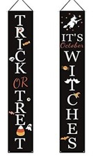 Halloween Banners Trick or Treat Its October Witches Wall Door Decorations 72"