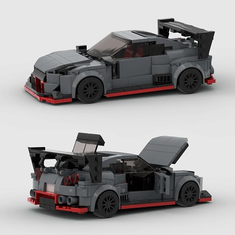 Brick Works Grey R35 Nissan GTR MOC LEGO Building Brick Toy Legos