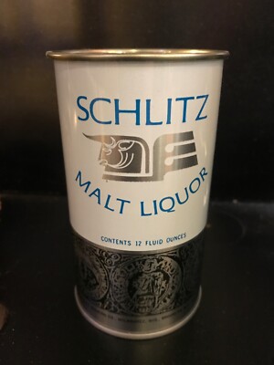 Vintage EMPTY 1971 12oz Schlitz Malt Liquor Promo Beer Can MINT 8 City No Lid SS